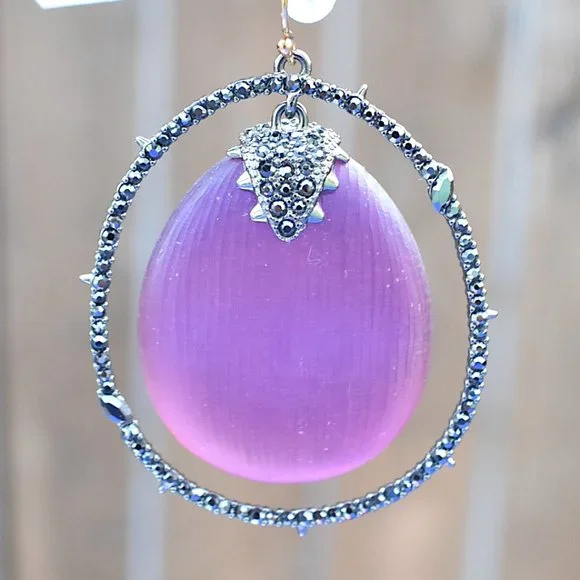 Alexis Bittar | Purple Earrings in Spiked Hoops - Picture 3 of 5